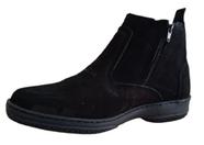 Bota Em Couro Nobuck Botina Masculina Botinha Casual Social Country Macia Solado Modelo 2220 Preta