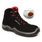 Bota energy em microfibra - preto/vermelho estival en10073s2 - bico composite ca 42.555