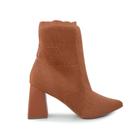 Bota Feminina Bebecê Cano Baixo Malha Marrom Taupe - T4316