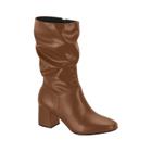 Bota Feminina Beira Rio Salto Grosso Slouchy Cano Médio 