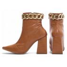 Bota Feminina Bico Fino Caramelo Cano Médio 67065B