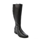 Bota Feminina Bottero Couro Cano Alto Lycra Preto 345801-2