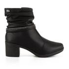 Bota Feminina Campesí Cano Baixo Almeria Strass Preta - L922