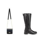 Bota Feminina Cano Alto Montaria Coturno Moda Inverno Kit Com Bolsa Transversal