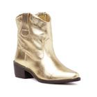 Bota Feminina Cano Curto Couro Country Western Metalizada