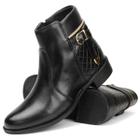 Bota Feminina Cano Curto Zíper Coturno Blogueira Moda Confortável Estiloso