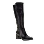 Bota Feminina Cano Longo Bottero Couro Salto Grosso 346903 Preto