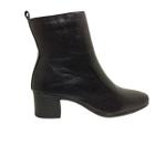 Bota Feminina Cano Médio Couro Salto Bloco Baixo 5cm Confort