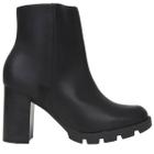 Bota Feminina Casual Cano Baixo Tratorada Salto Bloco Alto Bico Redondo Beira Rio 9074.100