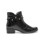 Bota Feminina Casual Cano Curto Com Zíper Preto