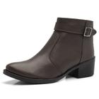 Bota Feminina Casual RRG Salto Baixo Com Fivela Conforto Estilo