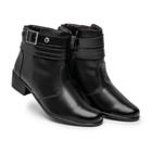 Bota Feminina Coturno Casual Cano Média Montaria Preta