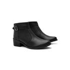 Bota feminina coturno casual plataforma salto baixo cano curto bico fino confortavel 34 ao 40