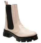 Bota Feminina Coturno Siroco Off White Tratorada Luxo 11020