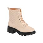 Bota Feminina Coturno Vizzano Cano Médio Bege