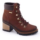 Bota Feminina Couro Natural Pegada 281321 Salto Bloco