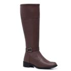 Bota Feminina Lisa Zíper Cano Longo Casual Conforto Moderna