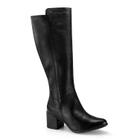 Bota feminina montaria bottero 346903 em couro cano médio salto bloco 6 cm