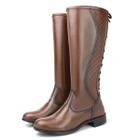 Bota Feminina Montaria Country Cano Longo Ajustável Zíper Lateral