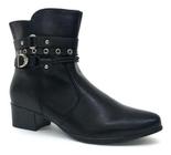 Bota Feminina Montaria Mooncity Cano Médio Preto Salto Bloco