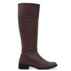 Bota Feminina Montaria Zíper Cano Alto Casual Conforto Moderna