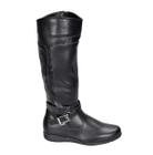 Bota Feminina Mooncity Cano Alto Fivela Preto 71112