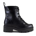 Bota Feminina Mooncity Preta Coturno Ajuste Em Cadarço 72226