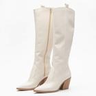 Bota Feminina Nati Texana Country Western Cano Longo Salto Grosso Bloco Bico Fino Not-me