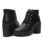 Bota Feminina Preta Coturno Salto Cano Curto Tratorada 20/11 Preto