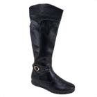 Bota Feminina Rasteira Cano Longo Mooncity Ziper 71079