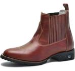 Bota Feminina RR Botas Texana Country em Couro Elastico com Bordado Bico Redondo