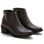 Bota Feminina Salto Baixo Hencco Coturno Casual Zíper Conforto Estilo