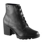 Bota Feminina Via Uno 475001 Coturno Cano Curto Salto Cadarço