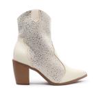 Bota Feminina Vizzano Napa Camurça Strass Berlim Branco Off