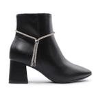 Bota Feminina Vizzano Napa Genebra Tira Strass Preto