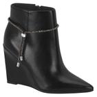 Bota Feminina Vizzano Salto Anabela Alto Cano Baixo Strass