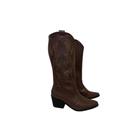 Bota Feminina Western Texana Cano Alto Salto Médio Inverno Moda Fashion Fazenda Casual Mulher