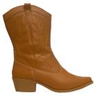 Bota Feminina Western Texana Cano Médio Bico Fino