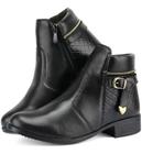 Bota  Feminino Cano Curto Medio Com Ziper Lateral