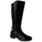 Bota Feminino Montaria Cano Longo Conforto Mooncity 72109 Salto Baixo Preto N38