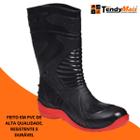 Bota Galocha Botina Motoqueiro Flexível Impermeável Premium Pvc Sola Vermelha