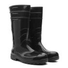 Bota galocha de borracha pvc forrada cano longo preta confortavel epi anti derrapante bracol reforçada ca 37455