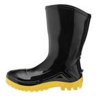 Bota Galocha Pvc Médio Preto Com Solado Amarelo Vulcaflex 39