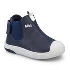 Bota infantil bibi prewalker masculino de couro azul marinho