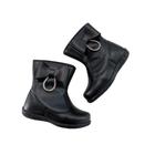 Bota Infantil Preto Fosco Strass Com Zíper