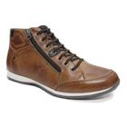 Bota Masculina Casual em Couro com Elástico e Ziper Lateral NE-1005