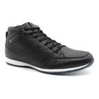 Bota Masculina Casual em Couro com Elástico e Zipper Lateral NE-1008 Preto