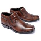 Bota Masculina Country Couro Estilo Cano Curto Cor Café