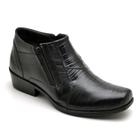 Bota Masculina Country Couro Zíper Bico Quadrado Conforto