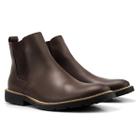 Bota Masculina Couro Camurça Coturno Casual Confortável Café